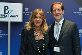 Emma Marcegaglia  e Fabio Pompei durante l'evento "G7 industry Stakeholders conference"
